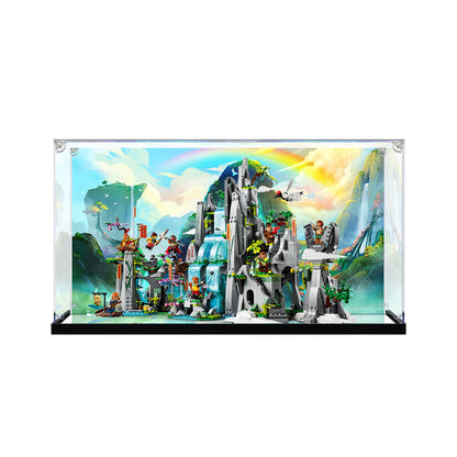 Acrylic Display Case for LEGO 80024 The Legendary Flower Fruit Mountain, with Themed Printed Background & Dustproof Box
