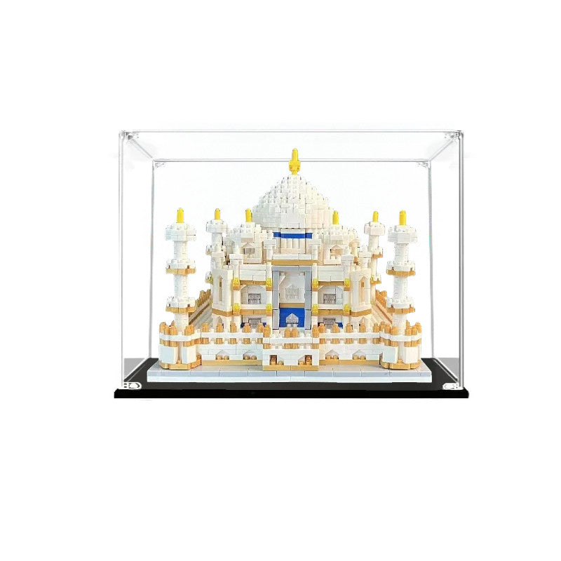 Acrylic Display Case for LEGO 21056 Taj Mahal (Architecture), with Themed Printed Background & Dustproof Box