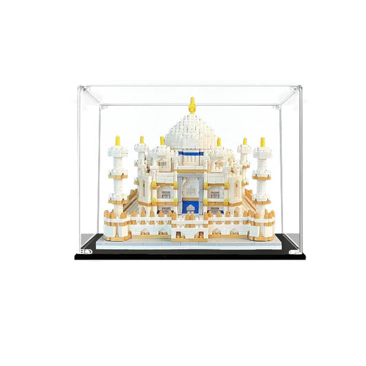 Acrylic Display Case for LEGO 21056 Taj Mahal (Architecture), with Themed Printed Background & Dustproof Box
