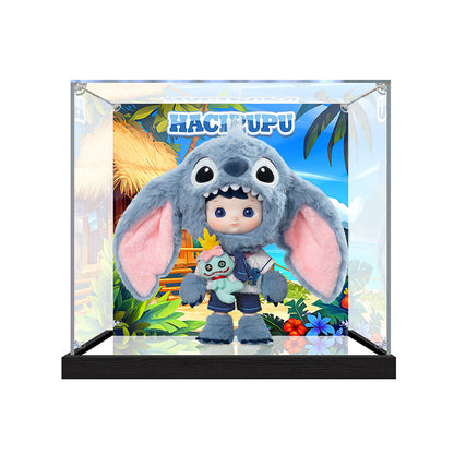 Suitable for Pop Mart Hacipupu Display Case – Showcase with UV-Printed Background & Mirror Base