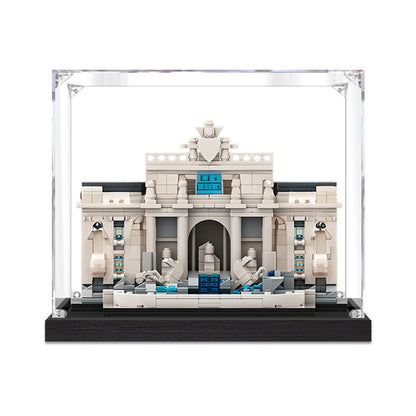 Acrylic Display Case for LEGO 21020 Trevi Fountain, with Themed Printed Background & Dustproof Box