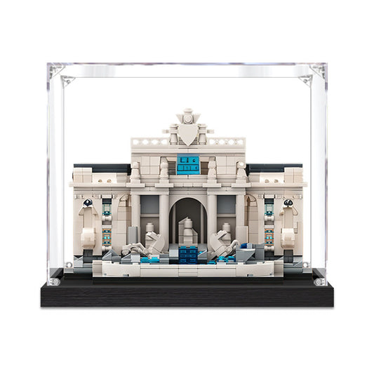 Acrylic Display Case for LEGO 21020 Trevi Fountain, with Themed Printed Background & Dustproof Box