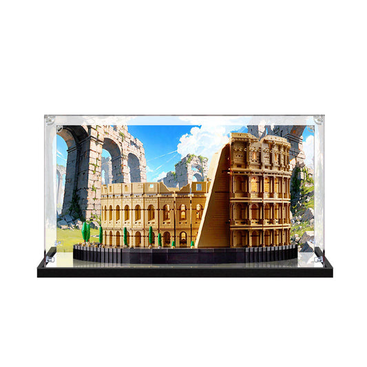 Acrylic Display Case for LEGO 10276 Colosseum, with Themed Printed Background & Dustproof Box