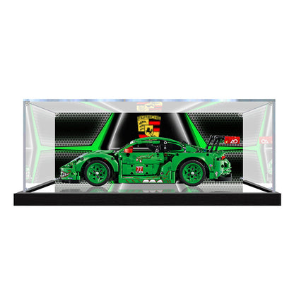 Acrylic Display Case for LEGO 42224, with Themed Printed Background & Dustproof Box