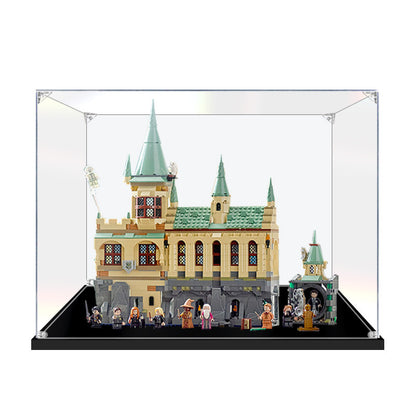 Acrylic Display Case for LEGO 76389 Hogwarts Chamber of Secrets, with Themed Printed Background & Dustproof Box