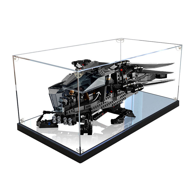 LEGO 10327 Dune Atreides Royal Ornithopter Mirror Acrylic Display Case with Ring Light & UV-Printed Background - Dustproof Showcase