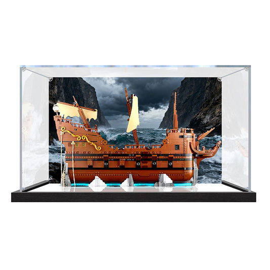 Acrylic Display Case for LEGO 21363 LEGO Ideas: The Sound of Music, with Themed Printed Background & Dustproof Box