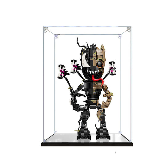 Acrylic Display Case for LEGO 76249 Venomized Groot, with Themed Printed Background & Dustproof Box