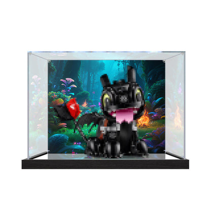 Acrylic Display Case for LEGO 10375 Legend of Zelda Great Deku Tree, with Themed Printed Background & Dustproof Box
