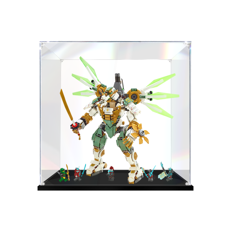 Acrylic Display Case for LEGO 70676 Lloyd's Titan Mech, with Themed Printed Background & Dustproof Box