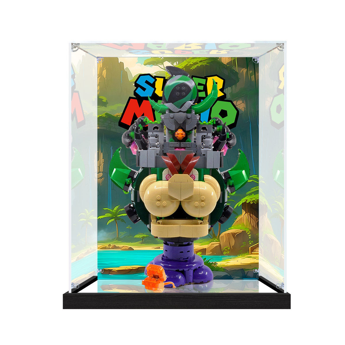 Acrylic Display Case for LEGO 72042 LEGO Ninjago, with Themed Printed Background & Dustproof Box