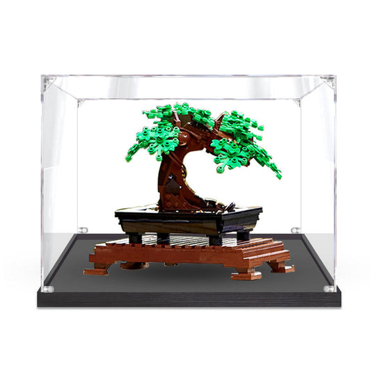 Acrylic Display Case for LEGO 10281 Bonsai Tree, with Themed Printed Background & Dustproof Box