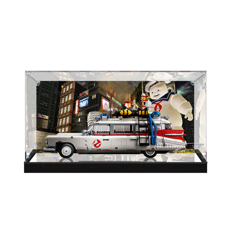 Professional Acrylic Display Case for LEGO 10274 Ghostbusters ECTO-1, with Themed UV Printing Background & Dustproof Box