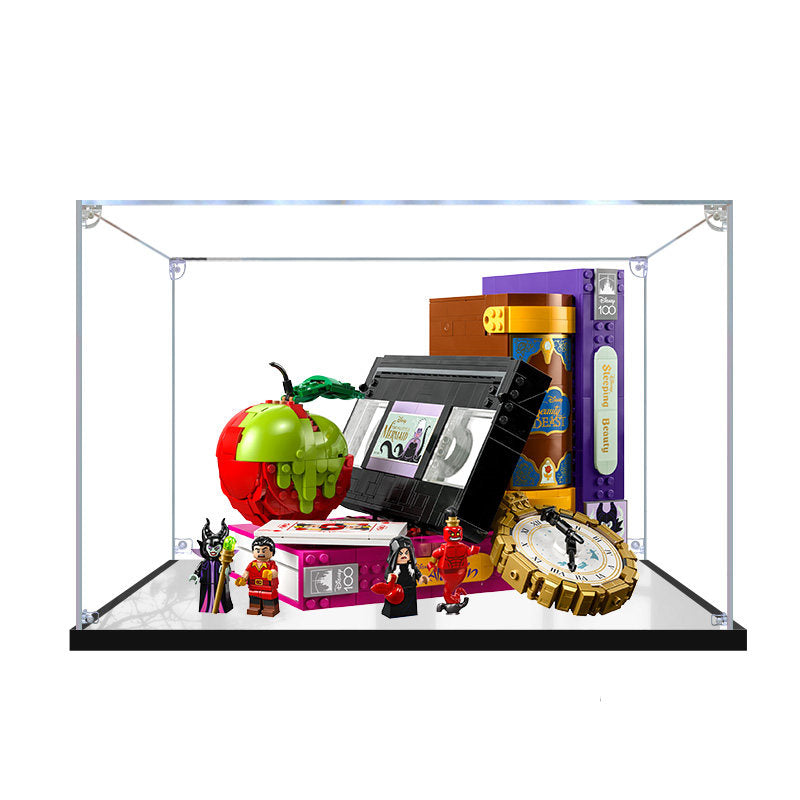 Acrylic Display Case for LEGO 43227 Villain Icons, with Themed Printed Background & Dustproof Box