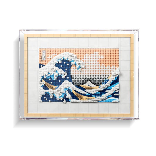Professional Acrylic Display Case for LEGO 31208 Hokusai – The Great Wave Wall-Mountable with Opening Door