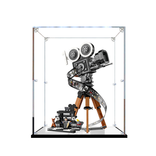 Acrylic Display Case for LEGO 43230 Walt Disney Tribute Camera, with Themed Printed Background & Dustproof Box