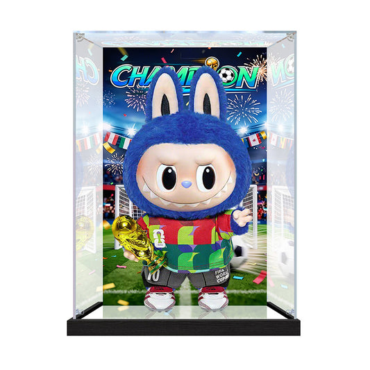 Suitable for Pop Mart Labubu Champion Series Display Case – Showcase with UV-Printed Background & Mirror Base