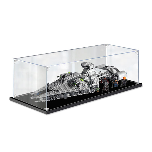 Acrylic Display Case for LEGO 75315 Imperial Light Cruiser, with Themed Printed Background & Dustproof Box