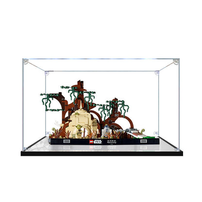 Acrylic Display Case for LEGO 75330 Dagobah Jedi Training Diorama, with Themed Printed Background & Dustproof Box