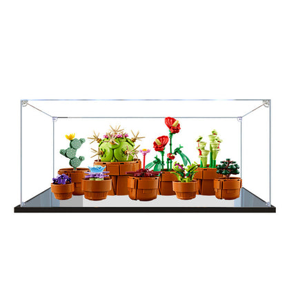 LEGO 10329 Tiny Plants Mirror Acrylic Display Case with Ring Light & UV-Printed Background - Dustproof Showcase
