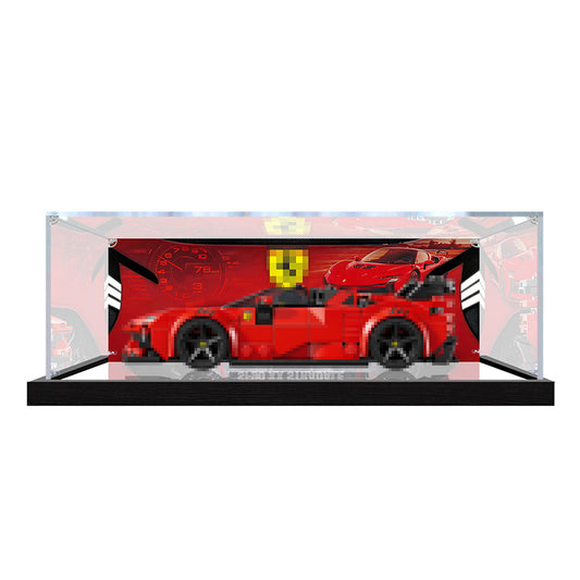 Acrylic Display Case for LEGO 77254, with Themed Printed Background & Dustproof Box