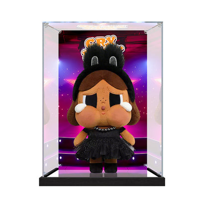 Suitable for Pop Mart Crybaby Stage Series Display Case – Showcase with UV-Printed Background & Mirror Base