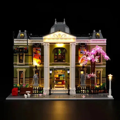 LEGO 10326 Natural History Museum Mirror Acrylic Display Case with UV-Printed Background - Dustproof Showcase