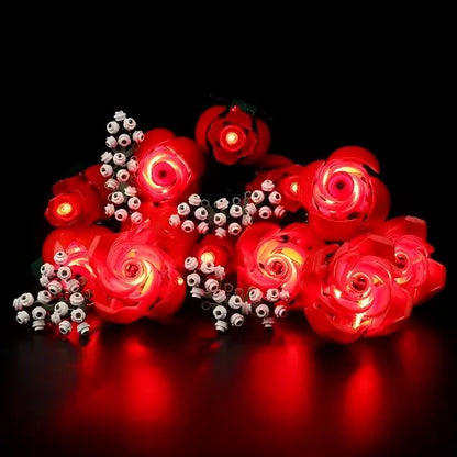 LEGO 10328 Bouquet of Roses Mirror Acrylic Display Case with UV-Printed Background - Dustproof Showcase