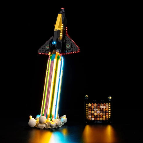 LEGO 10391 LEGO Ideas: Over the Moon Spiegel-Acryl-Vitrinen-Display mit Ringlicht & UV-bedrucktem Hintergrund - Staubgeschützte Präsentation