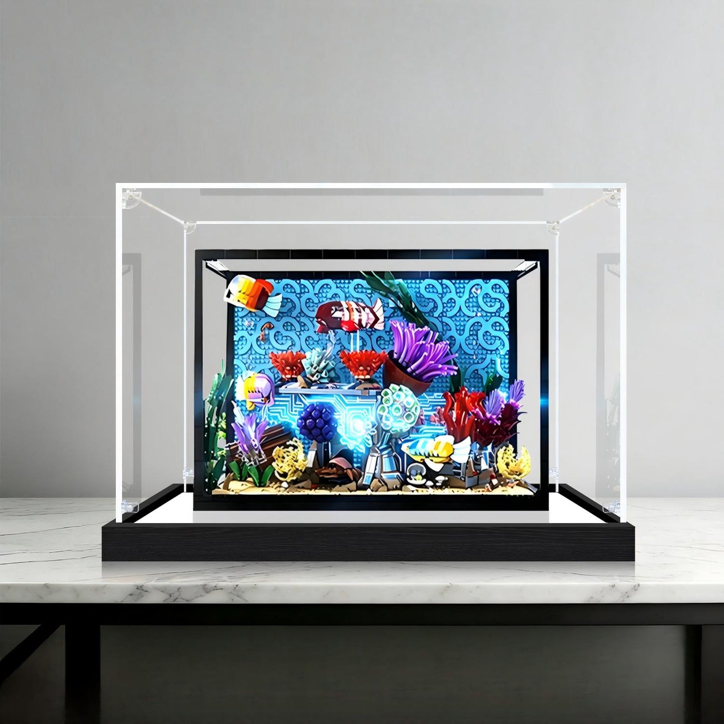 LEGO 10366 Tropical Aquarium Mirror Display Case - No Background