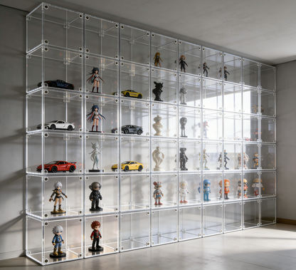 Scoparius® Modular Clear Acrylic Display Case - Dustproof Cube for Collectibles Magnetic door closure (Multiple Sizes) - Scoparius case