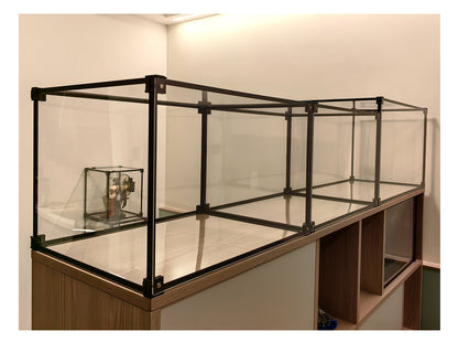 Premium Clear Acrylic Display Box with Magnetic Door & Black Aluminum Frame - Multiple Sizes Dustproof Show Case for Figures, Collectibles, Luxury Bags