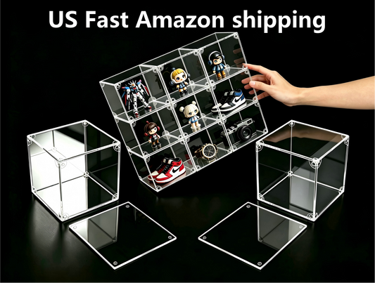 Scoparius® Modular Clear Acrylic Display Case - Dustproof Cube for Collectibles Magnetic door closure (Multiple Sizes) - Scoparius case