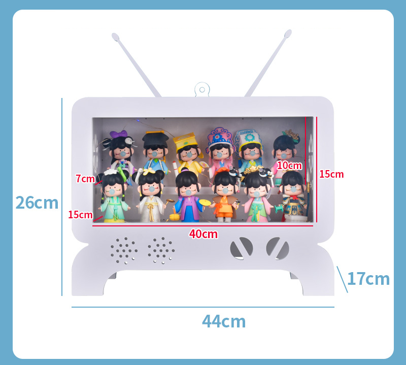 TV-BOX: Futuristic Pop Art Display Case - White Acrylic Showcase for Designer Toys & Trendy Collectibles - Creative "Live Show" Style Storage - Scoparius case