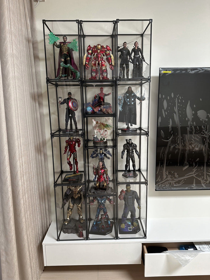 Premium Clear Acrylic Display Box with Magnetic Door & Black Aluminum Frame - Dustproof Showcase (Any Size)
