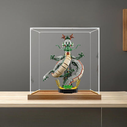 LEGO 11390 Dragon Ball: Shenron & Goku Spejl Display Case med træårebase