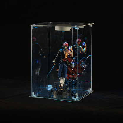 Premium 360° All-Clear Acrylic Display Case - 3mm Thick Transparent Box, Seamless Front-Opening Door, Dust-Proof for Collectibles (Up to 50cm)
