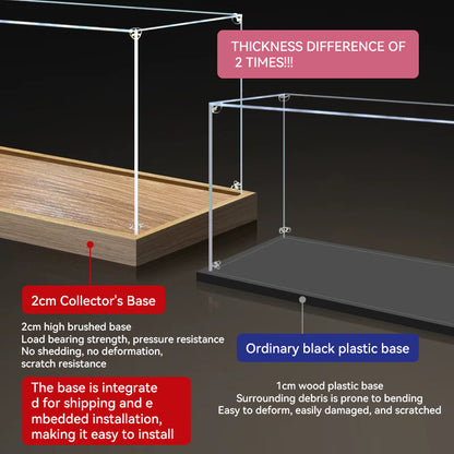 Scoparius 2cm Holzmaserung-Ausstellungsbox - Kunst-Auslagetischbox für Modelle & Skulpturen (jede Größe)