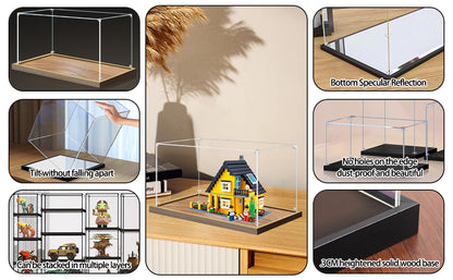 Acrylic Display Case for LEGO 10316 The Lord of the Rings: Rivendell, with Themed Printed Background & Dustproof Box