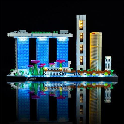 LEGO 21057 Singapore Mirror Acrylic Display Case - Dustproof Showcase