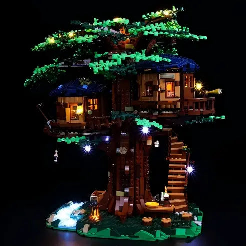 LEGO 21318 Spiegel-Vitrine aus Acryl mit Ringlicht & UV-bedrucktem Hintergrund - Staubgeschützte Ausstellungsvitrine