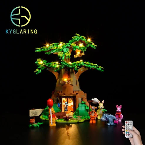 LEGO 21326 Winnie the Pooh Custodia Espositiva in Acrilico con Specchio, Luce ad Anello e Sfondo Stampato UV - Vetrina Antipolvere