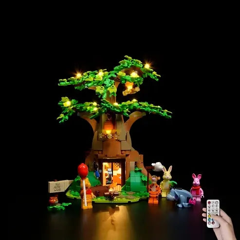 LEGO 21326 Winnie the Pooh Custodia Espositiva in Acrilico con Specchio, Luce ad Anello e Sfondo Stampato UV - Vetrina Antipolvere