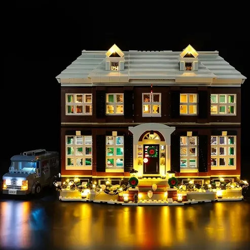 LEGO 21330 صندوق عرض أكريليك مرآة مع حلقة إضاءة وخلفية مطبوعة بالأشعة فوق البنفسجية - علبة عرض مقاومة للغبار
