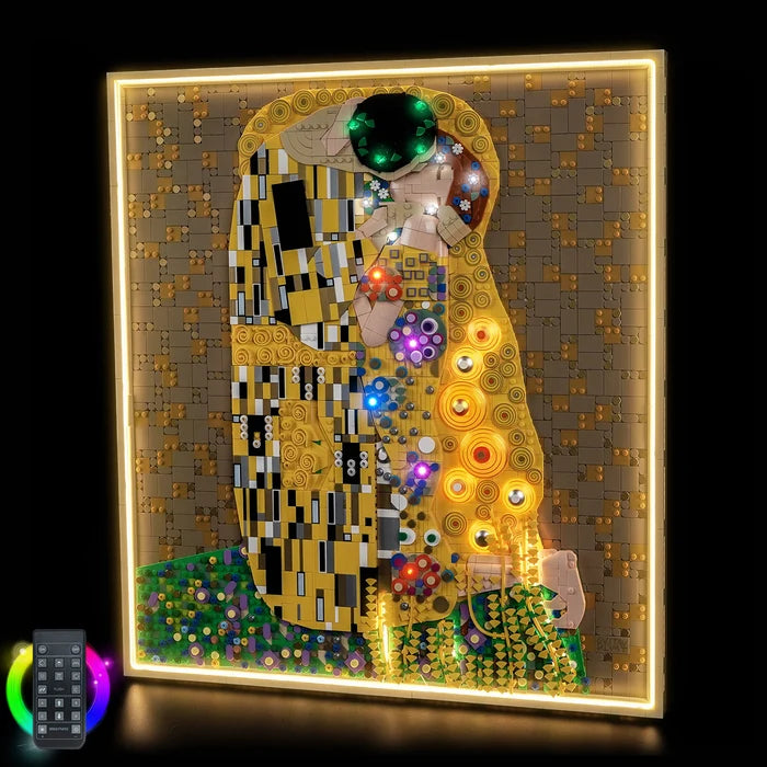 LEGO 31221 Gustav Klimt – The Kiss Wall-Mountable Mirror Acrylic Display Case - Dustproof Showcase