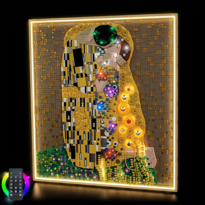 LEGO 31221 Gustav Klimt – The Kiss Wall-Mountable Mirror Acrylic Display Case - Dustproof Showcase