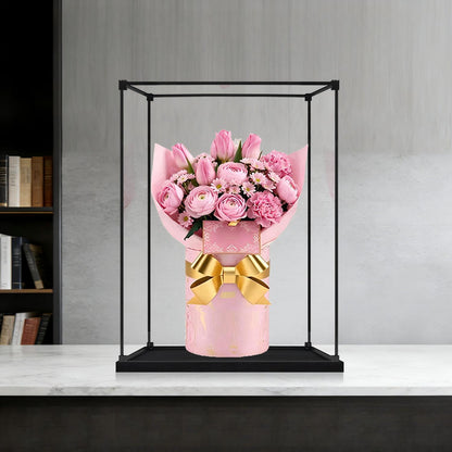 LEGO 10374 Bouquet of Pink Roses Mirror Display Case with Alloy Frame and Ring Light