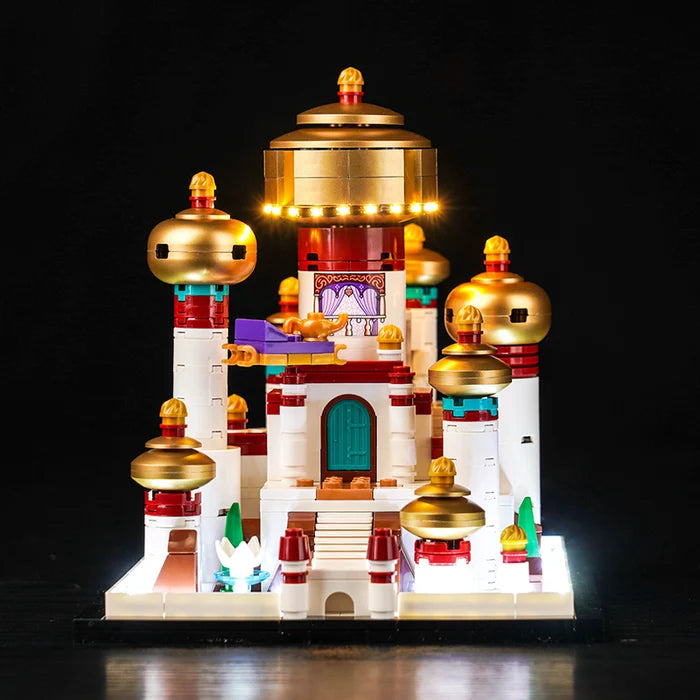LEGO 40613 قصر أغرابة المصغر من ديزني - علبة عرض أكريليك مرآة مع إضاءة حلقية وخلفية مطبوعة بالأشعة فوق البنفسجية - صندوق عرض مقاوم للغبار