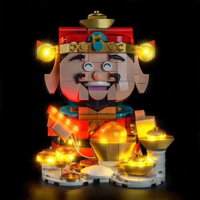 LEGO 40864 Fortune Master Mirror Acrylic Display Case with Ring Light & UV-Printed Background - Dustproof Showcase