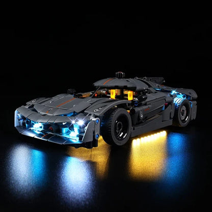 LEGO 42173 Koenigsegg Jesko Absolut Grey حافظة عرض أكريليك مع مرآة وإضاءة حلقية وخلفية مطبوعة بالأشعة فوق البنفسجية - صندوق عرض مقاوم للغبار
